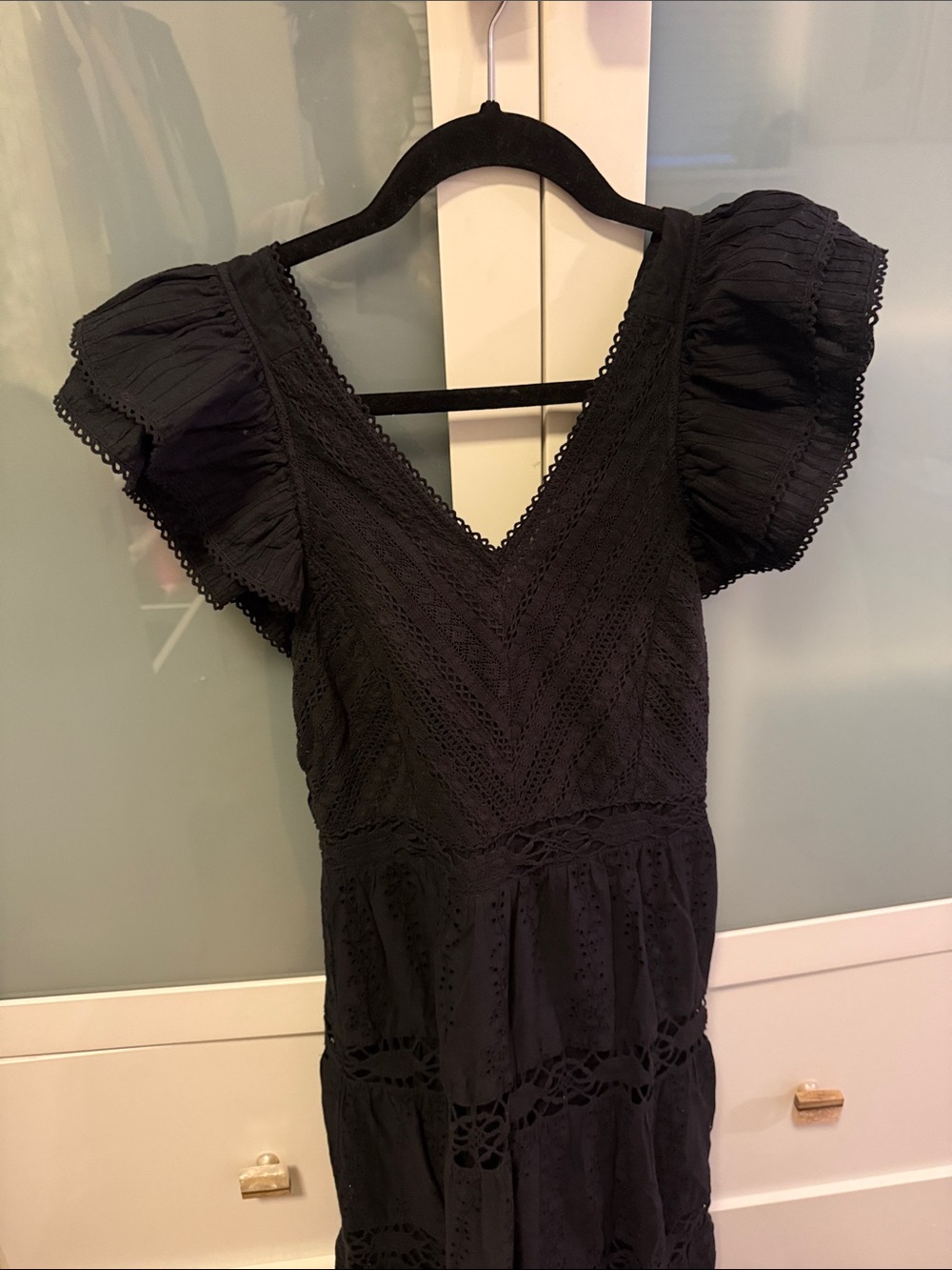 Sea New York Georgina Black Eyelet Midi Dress - Picture 2 of 5